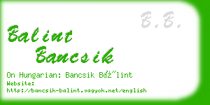 balint bancsik business card